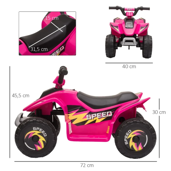 HOMCOM Electric Quad for Children 18-36 Months 6V Advance Reverse 72x40x45,5cm - Image 3