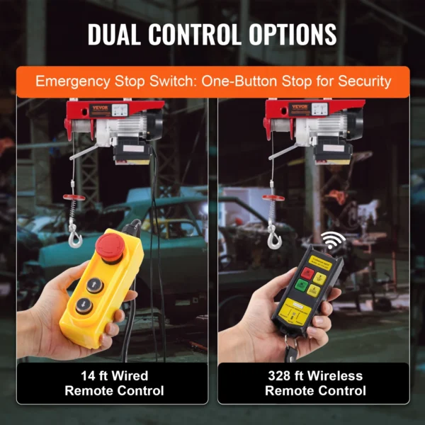 VEVOR 1320 lbs Electric Hoist Crane with 328 ft Wireless 40 ft Single Cable Lifting Height Electric Winch Lift Hoist for Factory - Image 4