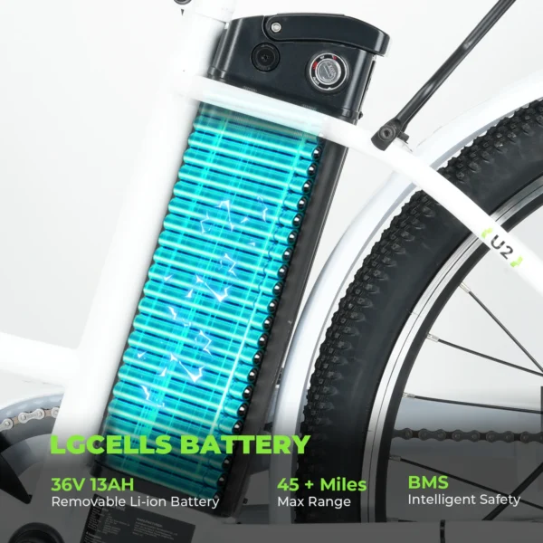 isinwheel U2 500W 36V 13Ah 30-50km/h >60km 26" City Commuter Electric Bicycle - Image 4