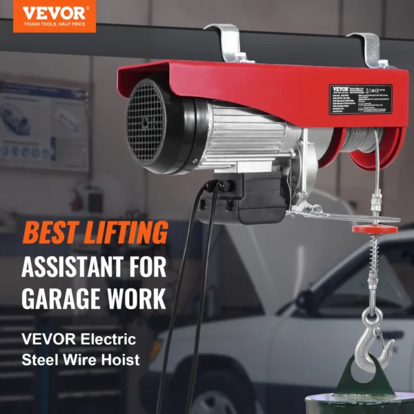 VEVOR 2640Lbs Electric Hoist Winch 230V with 14ft Wired Remote Control 40ft Single Cable Lifting Height Lift Hoist for Garage - Image 2