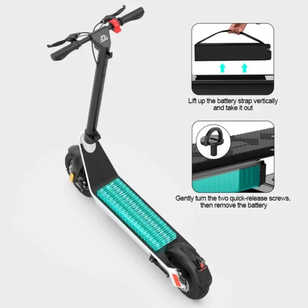 HX X9 550W 48V 15.6Ah 40km/h 100km 10" Two-wheel Electric Kick Scooter - Image 6