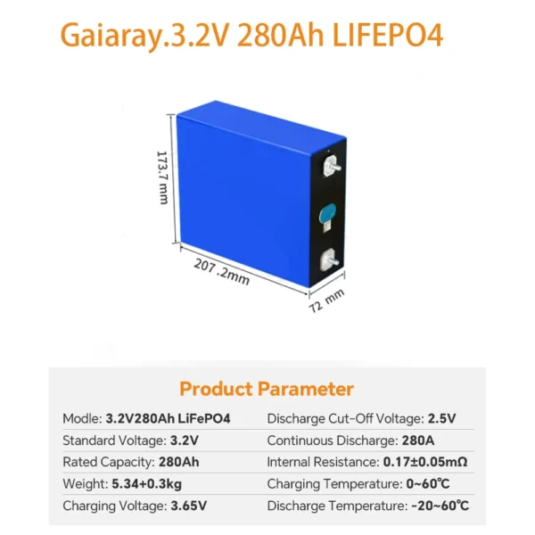 Gaiaray 320Ah 3.2V LiFePO4 Battery - Image 3