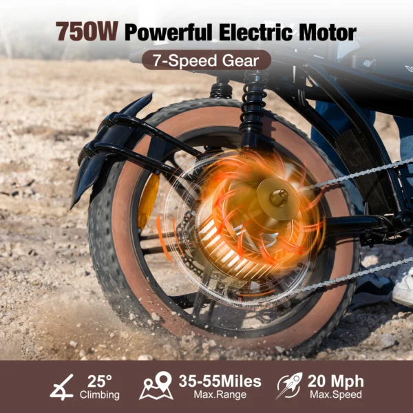 EVERCROSS EK30 250W 48V 15Ah 25km/h 100km 20" Standard Electric Bike - Image 4