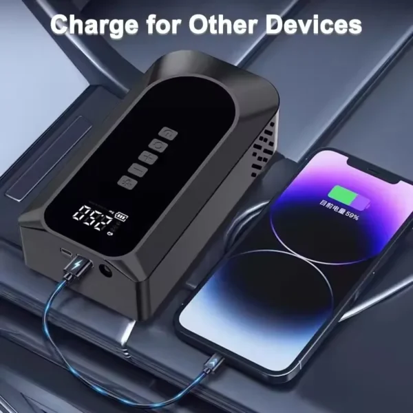 GKFLY 4 in 1 Car Jump Starter Power Bank Portable Air Compressor Inflator Pump Power Station 2000A Battery Starter Auto Booster - Image 3