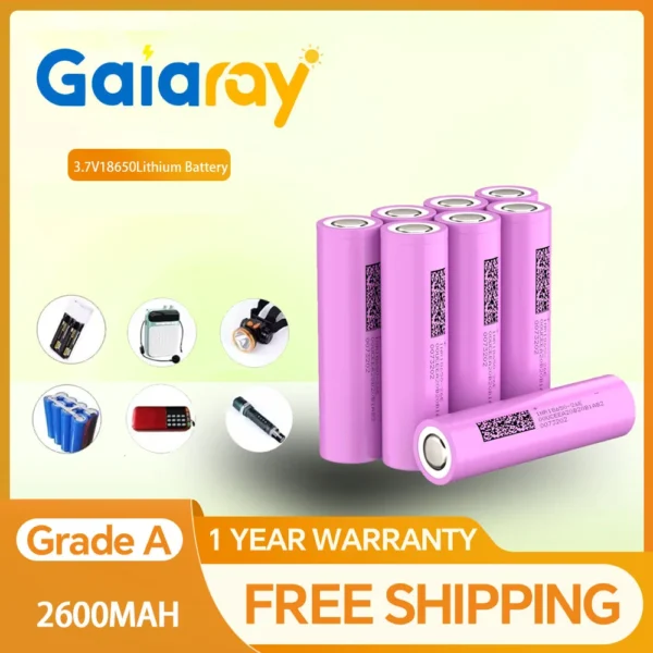 Gaiary 3.7v 2600mah Li-Ion 18650 Batteries