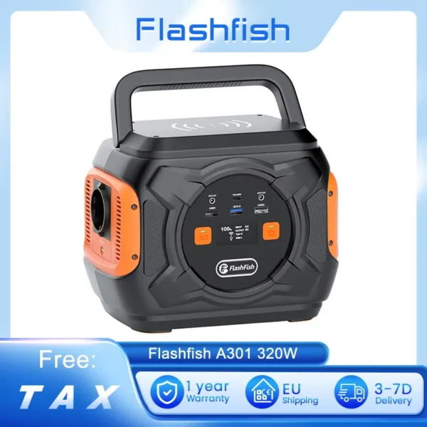 Flashfish A301 320W 292Wh 80000mAh Portable Power Station Backup Solar Generator for Outdoor Travel Camping Home