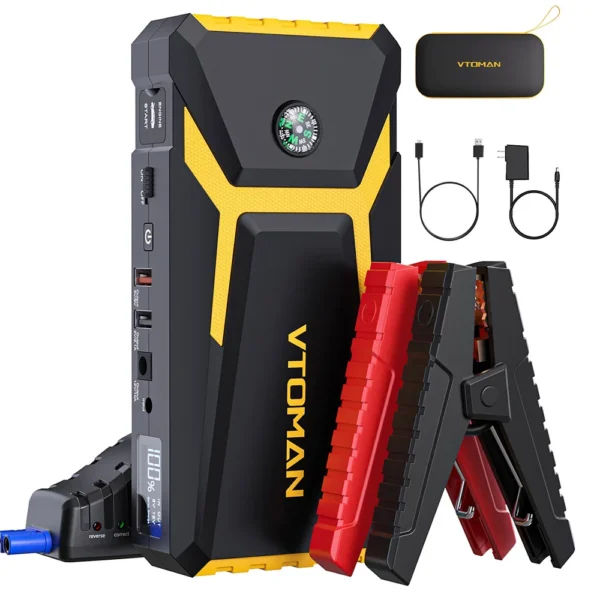 VTOMAN V8 PRO 3000A Car Jump Starter 24 Months Standby Time, LCD Screen, for Up 8.5L Gas and 6.5L Diesel Engines, 15W Input Port - Image 2