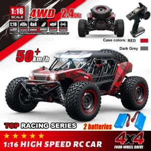 WLtoys 16101 4WD Remote Control Car With LED Off Road 4x4 RC 50KM/H High Speed Buggy Truck Super Desert Racing Toy Kids Adults
