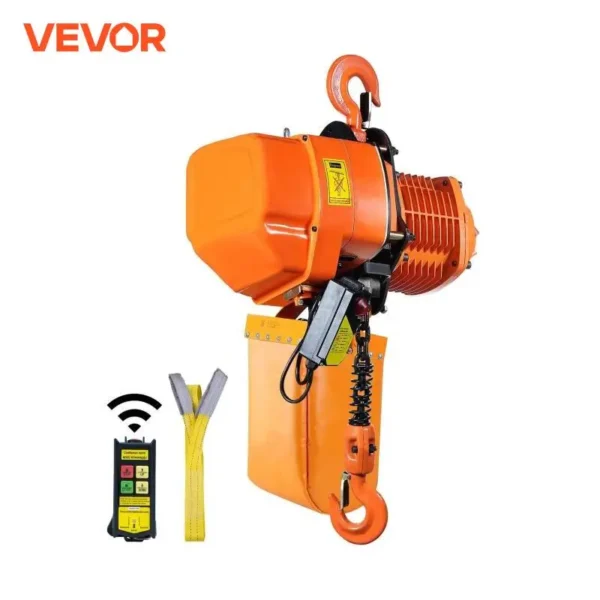 VEVOR 4400lbs Electric Chain Hoist 21.6 ft/min Three Phase Overhead Crane with G100 Chain Wireless Control for Garage Litfing