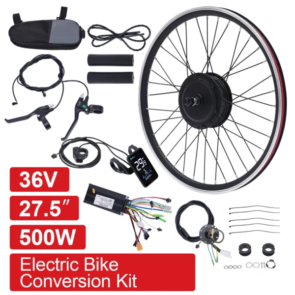 27.5” 36V 500W Electric Bike Front WheelConversion Kit Ebike Rear Bicycle Hub Motor Wheel Conversion Kit with LCD Display – Bild 5