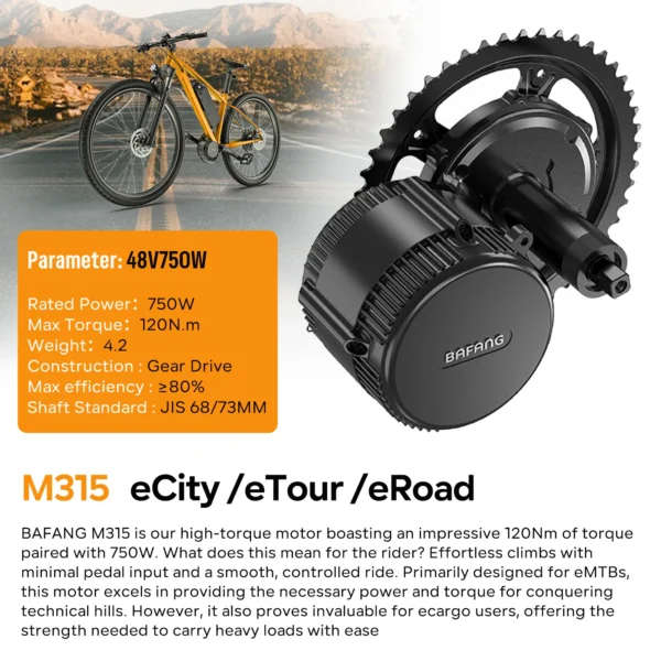 Bafang 750W Mid Drive Motor Electric Bicycle Conversion Kit M315 BBS02B BBS02 Ebike Engine 48V 52V 20Ah 17.5Ah Hailong Battery - Image 3