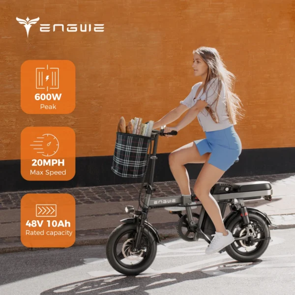 ENGWE T14 350W 48V 10Ah 60km 14" Mini Type Electric Bike - Image 2