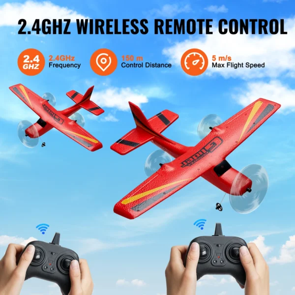 VEVOR Z50 RC Plane 2.4G 2CH Remote Control Fighter Fixed Wingspan Glider with 6-Axis Outdoor RC Warbird Airplane Toys Gifts - Image 5