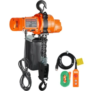 VEVOR 2200 lbs Electric Chain Hoist Single Phase Overhead Lifting Crane with Chain 10 ft Wired Remote Control for Garage