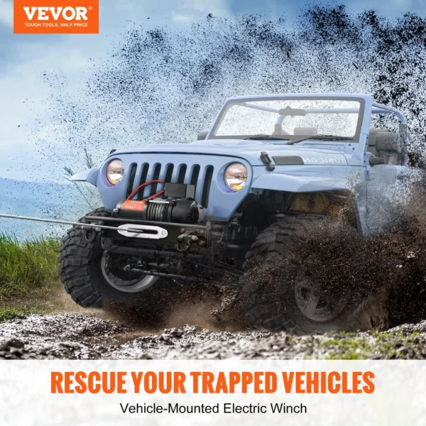 VEVOR 4500lbs ATV/UTV Electric Winch Nylon/Steel Rope Winch with Wireless/Wired Remote for Truck Car Towing Jeep Off-Road SUV - Image 2