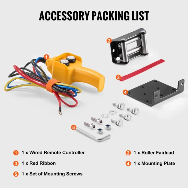 VEVOR 2000lbs Electric Car Winch ATV/UTV Steel Cable Winch with Wired Remote Control for Towing Off-Road Vehicle Jeep Truck - Image 6